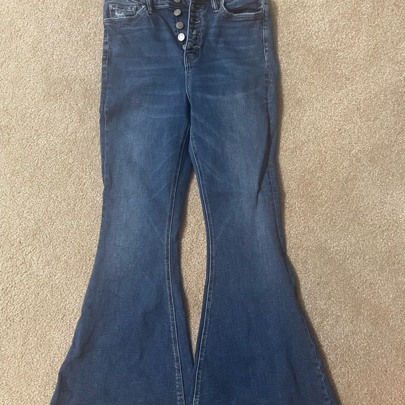 Women's Blue Flare Jeans - Picture 1 of 3